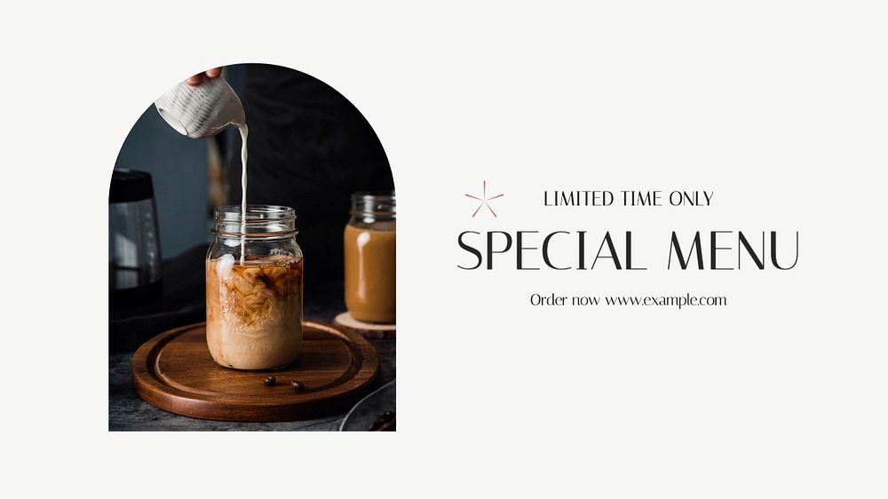 Special menu  blog banner template, editable text