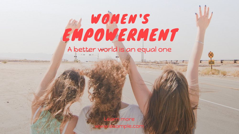 Women's empowerment  blog banner template, editable text