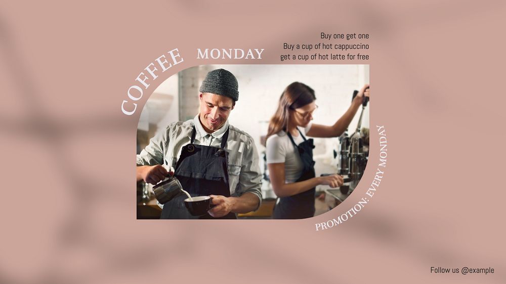 Coffee Monday  blog banner template, editable text