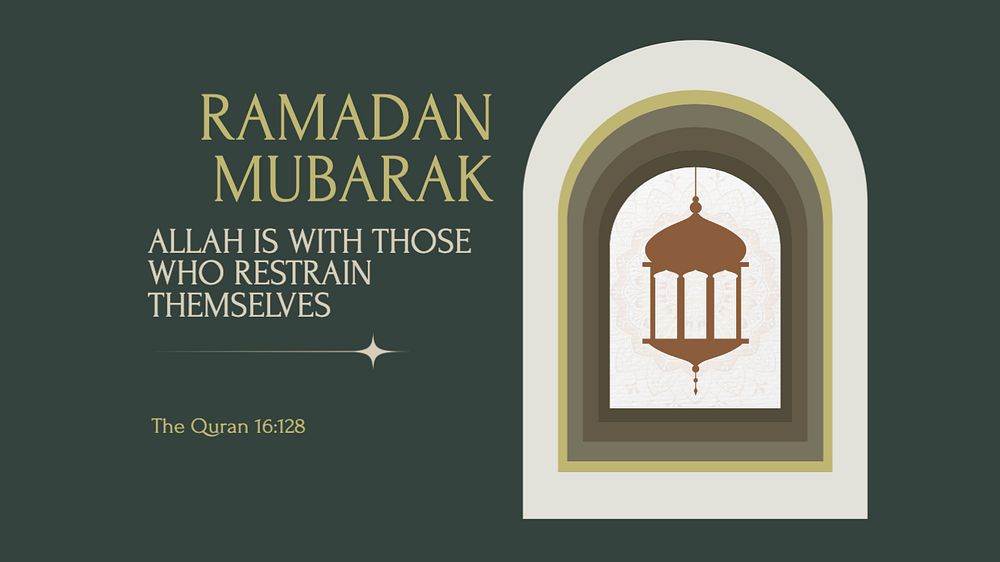 Ramadan Mubarak blog banner template, editable text