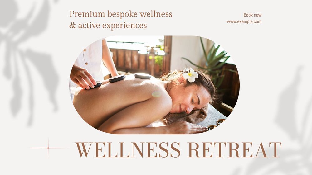 Wellness retreat  blog banner template, editable text