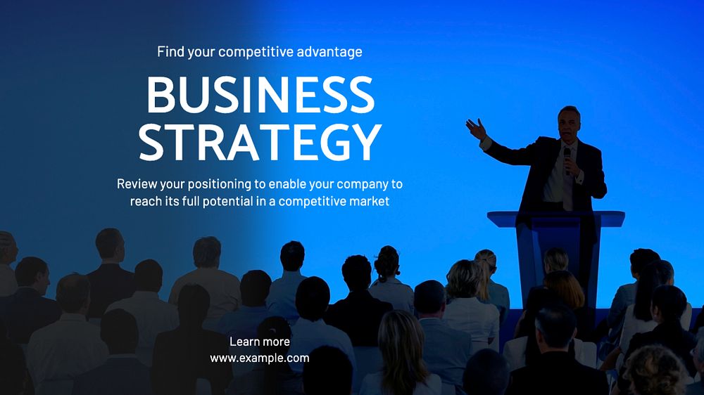 Business strategy  blog banner template, editable text