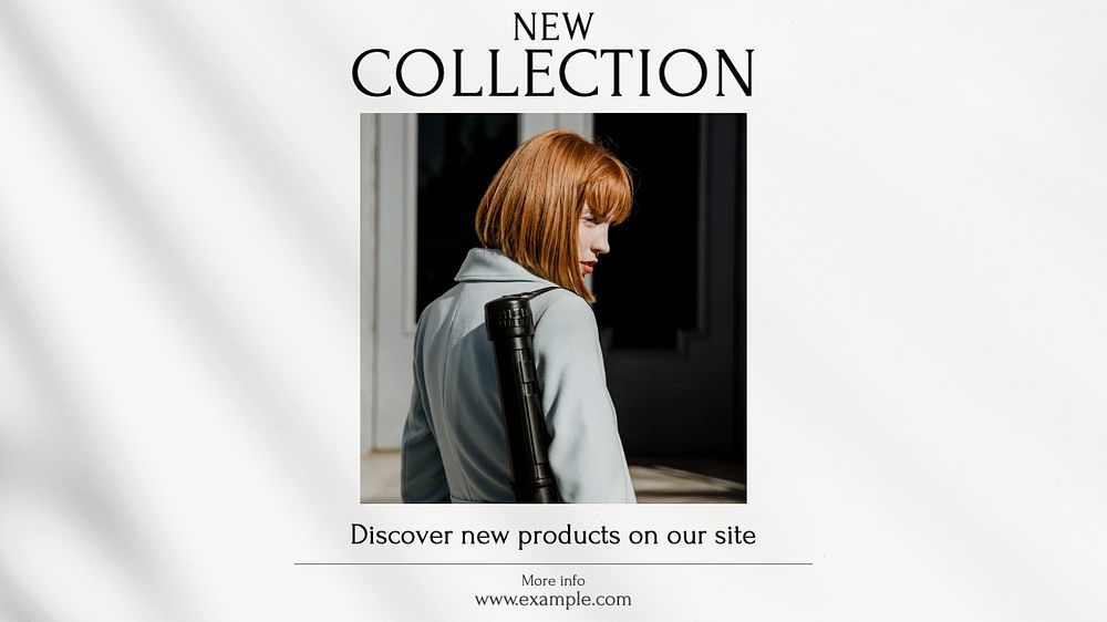 New collection  blog banner template, editable text