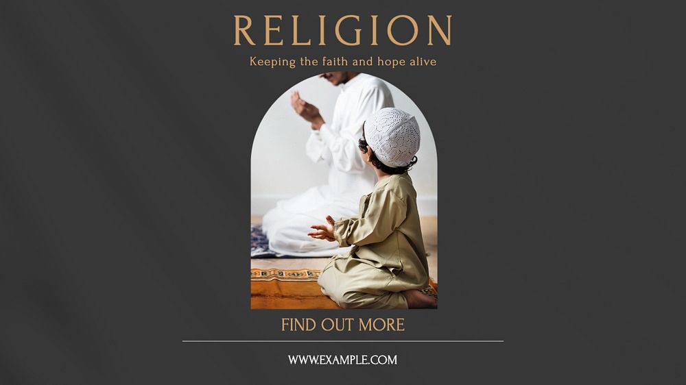 Religion  blog banner template, editable text