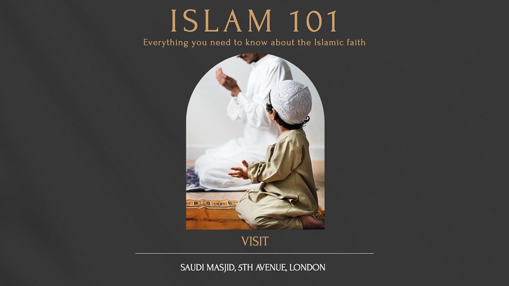 Islam 101  blog banner template, editable text