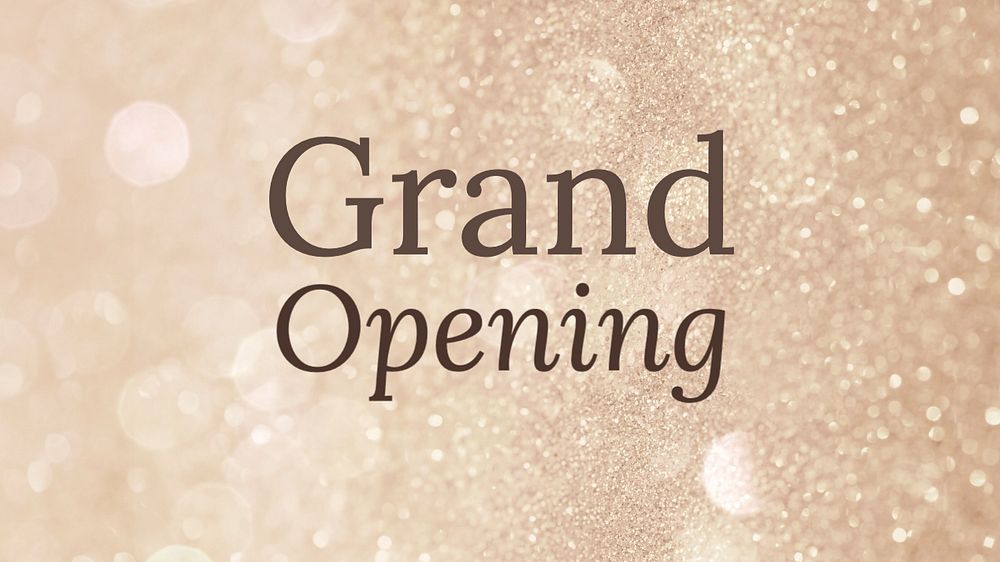 Grand opening blog banner template, editable text