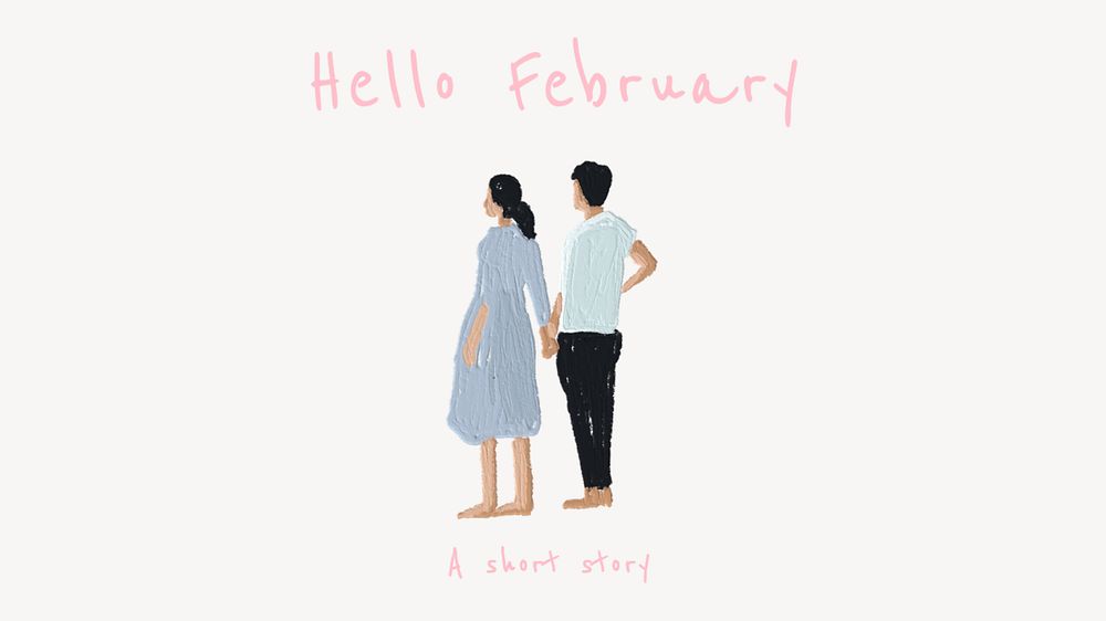 Hello February  blog banner template, editable text