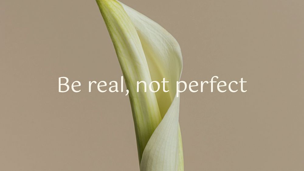 Be real, not perfect  blog banner template, editable text