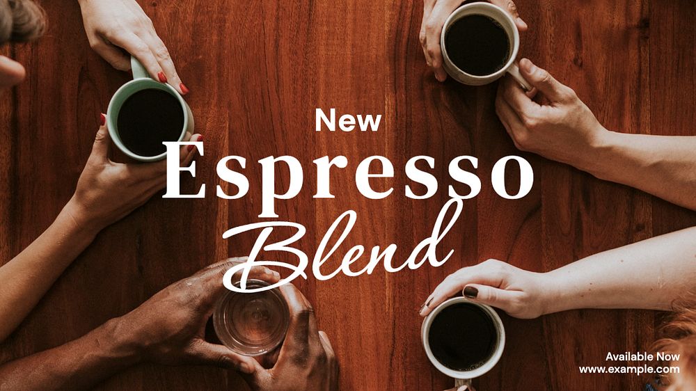 Espresso blend blog banner template, editable text