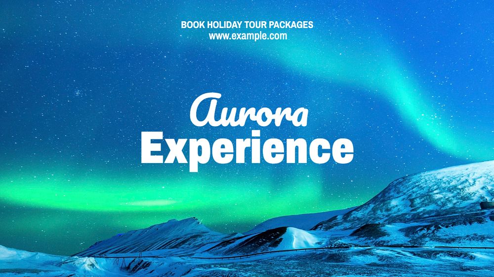 Aurora tour package blog banner template, editable text