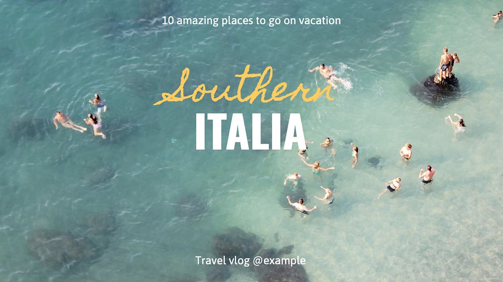 Visit Italy blog banner template, editable text