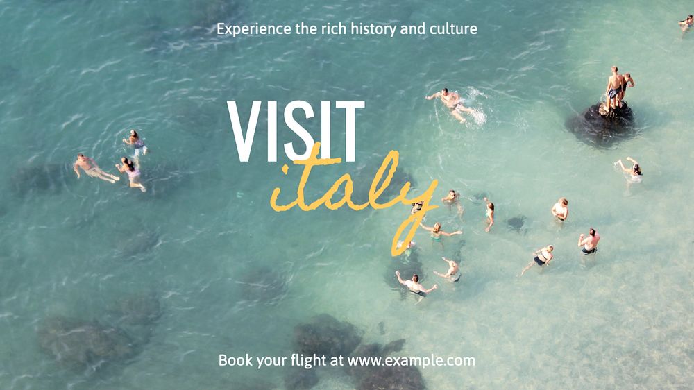 Visit Italy blog banner template, editable text