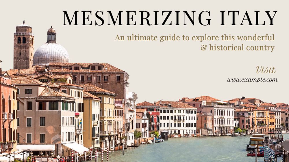 Italy travel guide blog banner template, editable text