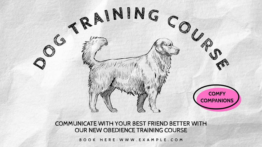 Dog training  blog banner template, editable text