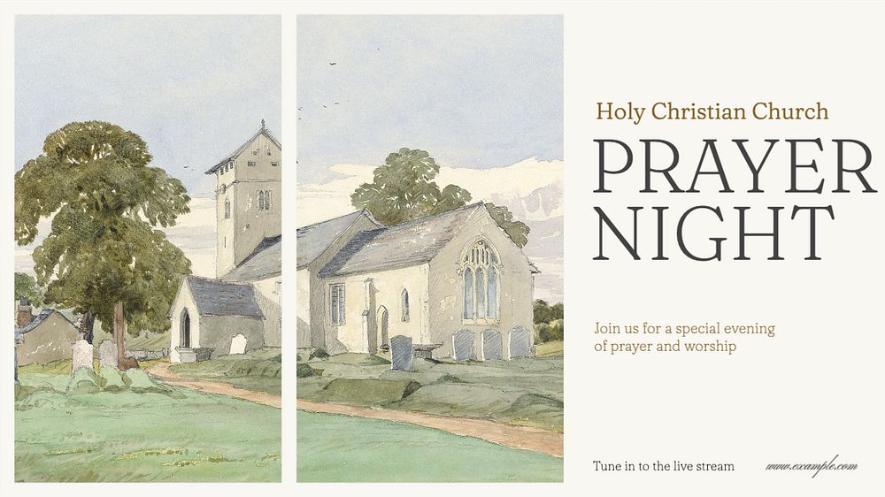 Prayer night  blog banner template, editable text