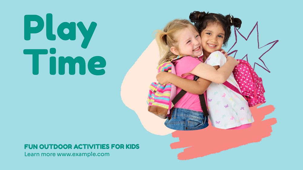 Play time  blog banner template, editable text