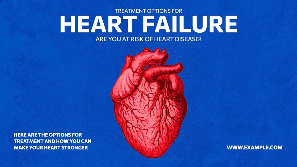 Heart failure  blog banner template, editable text