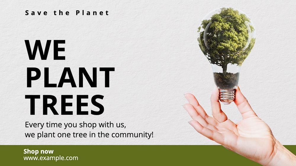 Plant a tree  blog banner template, editable text