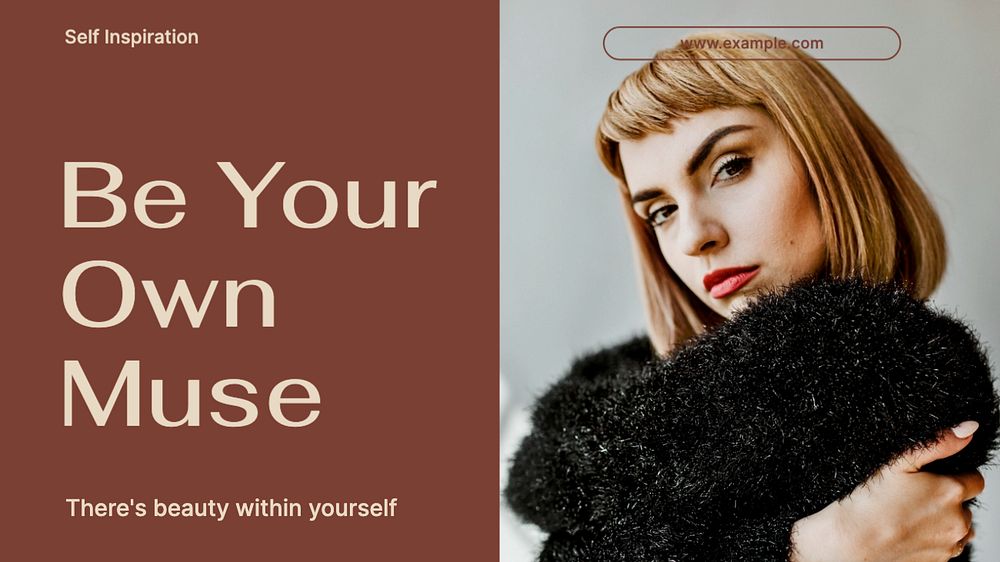 Be your own muse  blog banner template, editable text