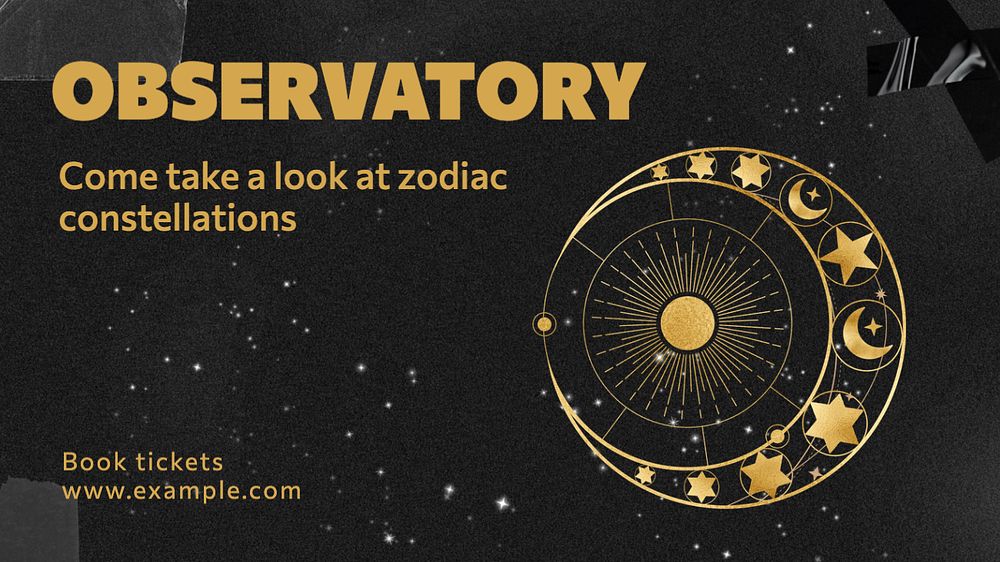 Observatory  blog banner template, editable text