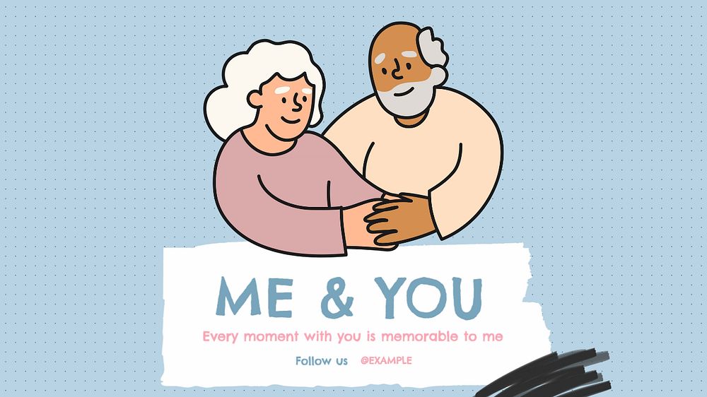 Me & you  blog banner template, editable text