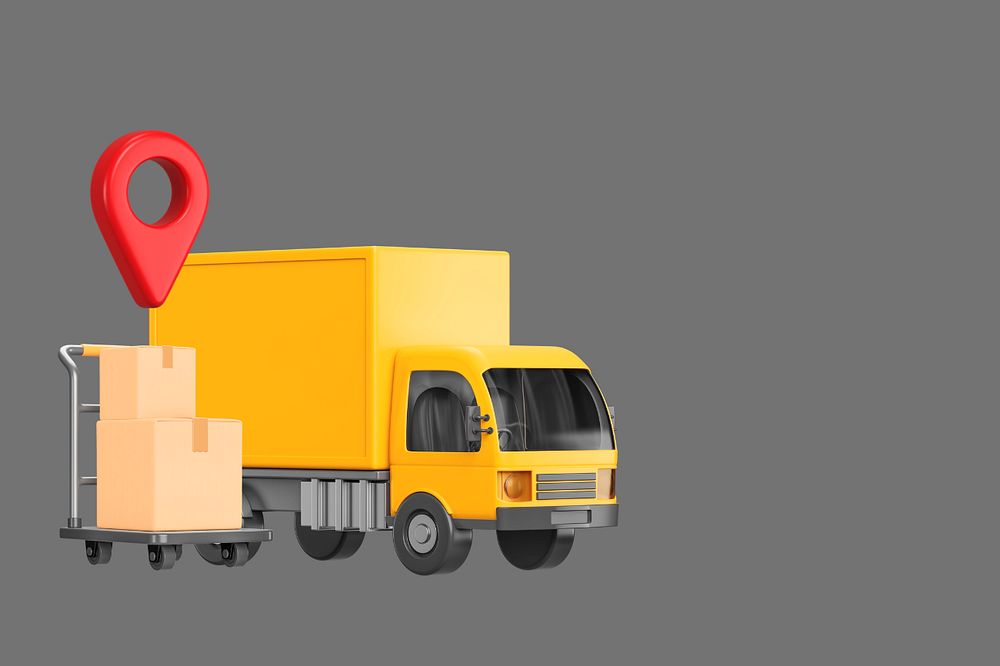 3D logistic truck, element editable illustration