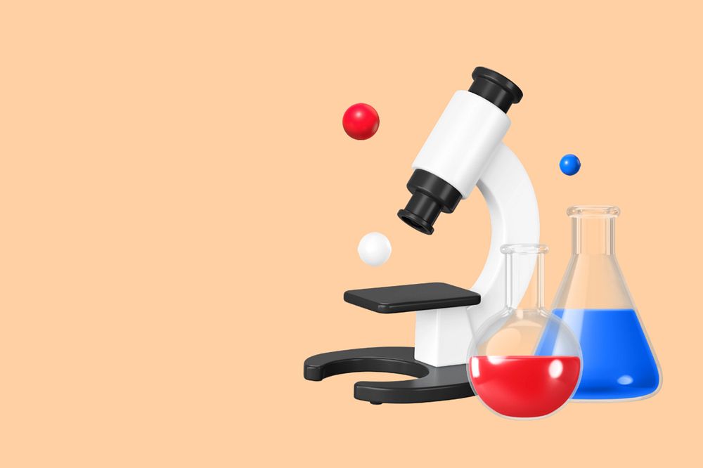 Chemistry study background, 3D editable illustration