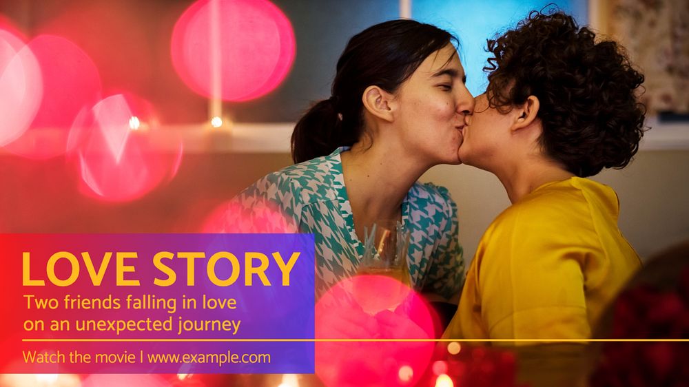 Love story blog banner template, editable text