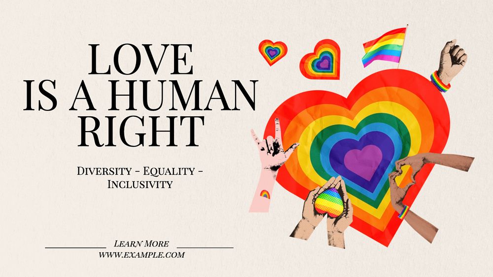 Pride support blog banner template, editable text