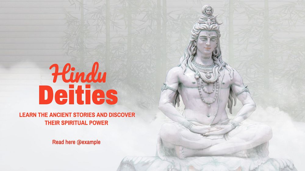 Hindu deities blog banner template, editable text