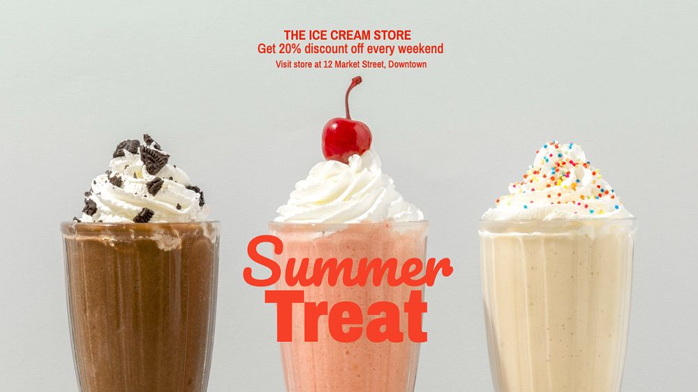 Summer treat blog banner template, editable text