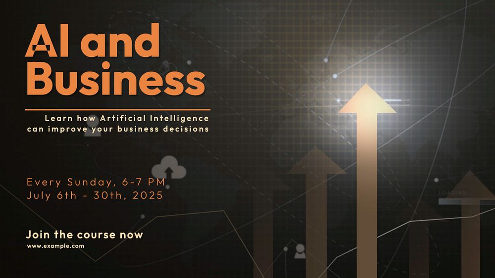 AI business decisions blog banner template, editable text