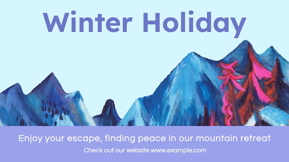 Winter holiday  blog banner template, editable text