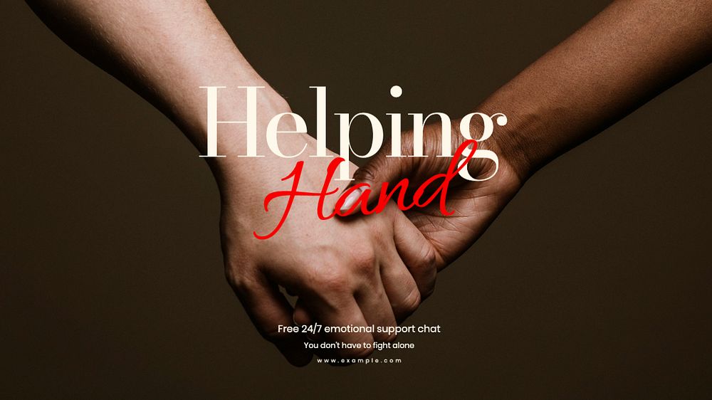 Helping hand blog banner template, editable text