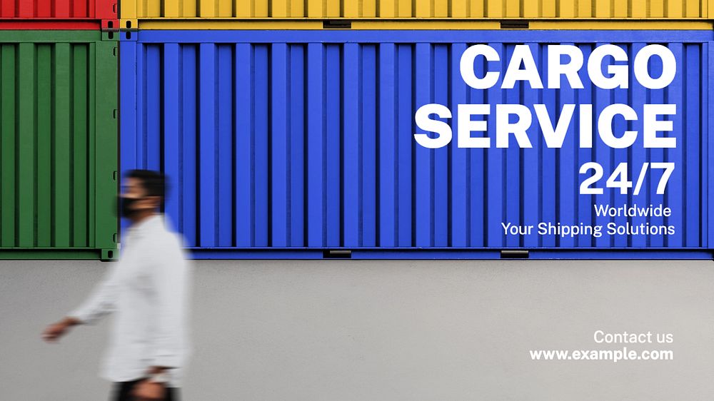 Cargo service blog banner template, editable text