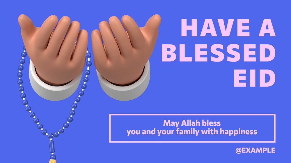 Have a blessed Eid  blog banner template, editable text