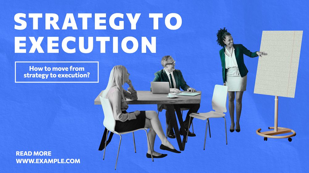 Strategy article blog banner template, editable text