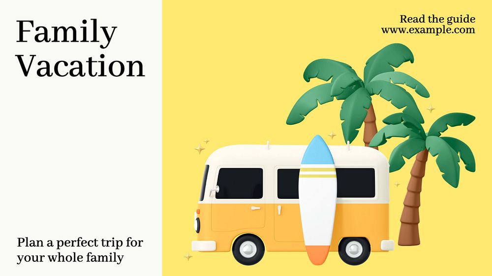 Family vacation  blog banner template, editable text