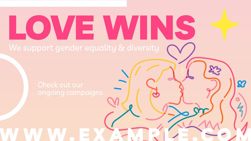 Love wins  blog banner template, editable text