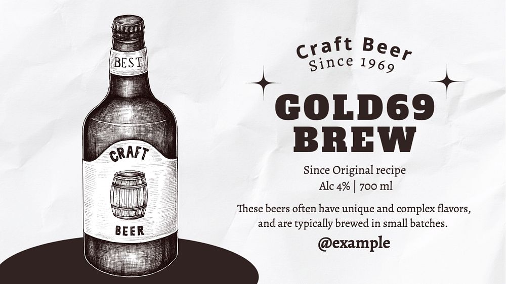 Craft beer  blog banner template, editable text