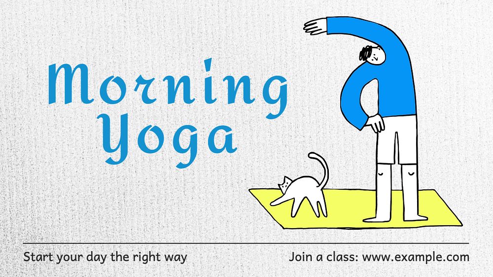 Morning yoga  blog banner template, editable text