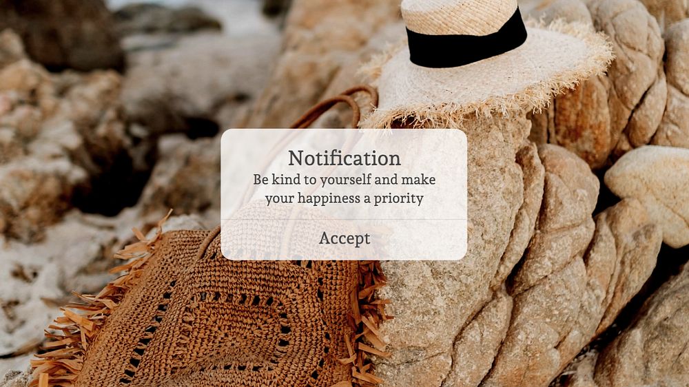 Self love notification  blog banner template, editable text