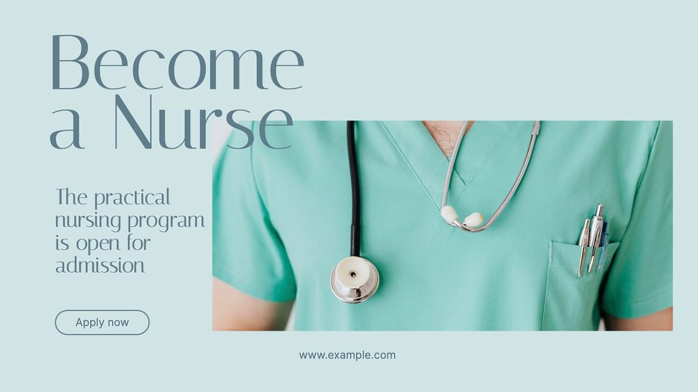 Nursing program blog banner template, editable text