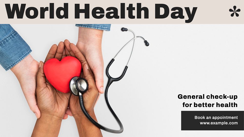 World Health Day blog banner template, editable text