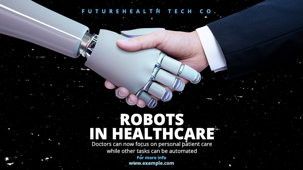 Healthcare robots blog banner template, editable text