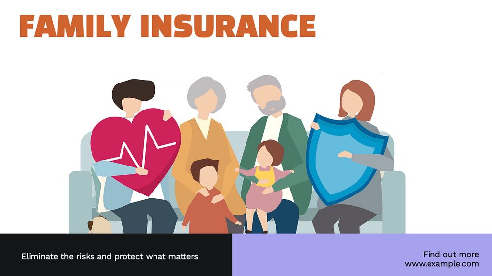 Family insurance  blog banner template, editable text