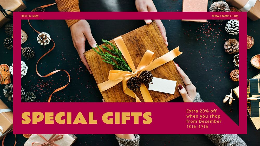 Special gifts  blog banner template, editable text