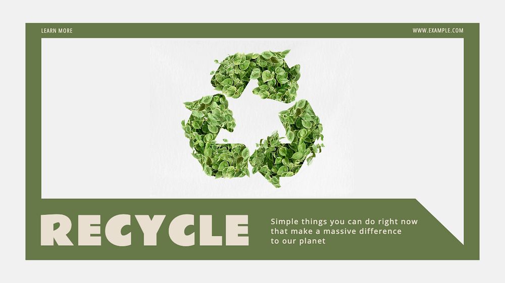 Recycling  blog banner template, editable text