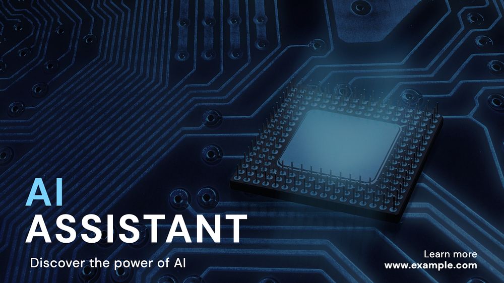 AI assistant blog banner template, editable text