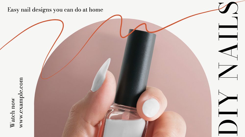 DIY nails  blog banner template, editable text
